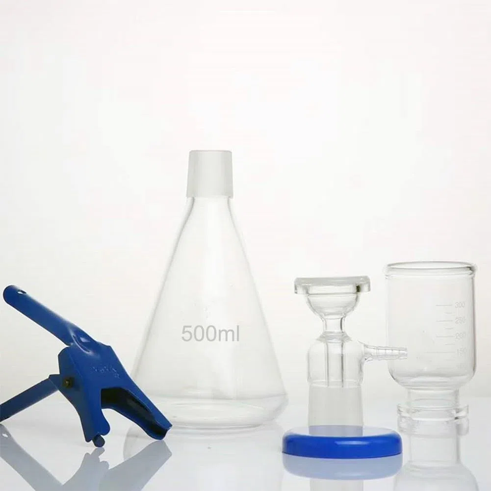 Unità di filtrazione sotto vuoto da laboratorio Apparecchiatura filtrante in vetro Unità di filtrazione sotto vuoto 1000 ml Boro3.3 Bottiglia filtrante da laboratorio in vetro con testa