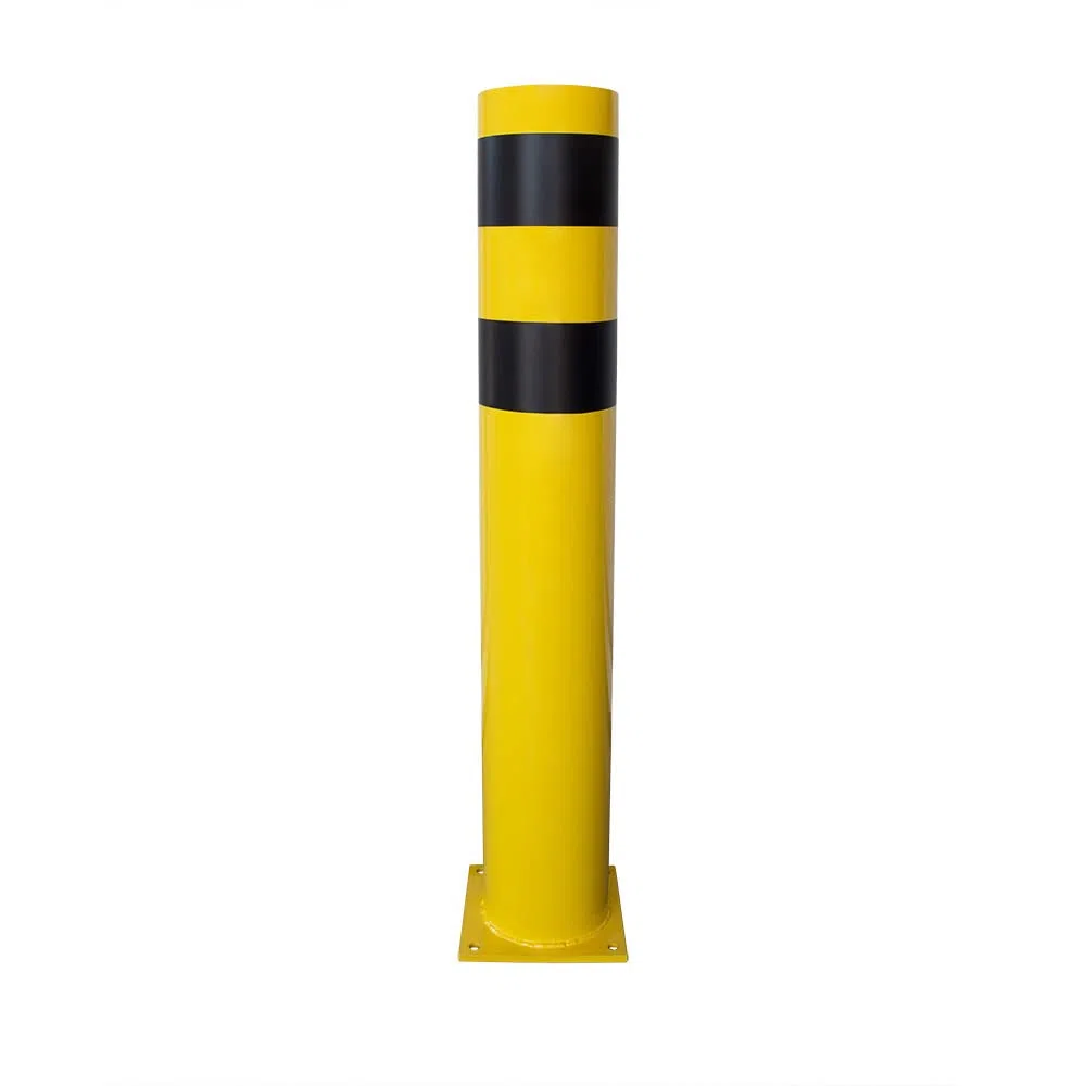 Palo di arresto in acciaio, diametro 108 x 1200 mm, colore: giallo/nero