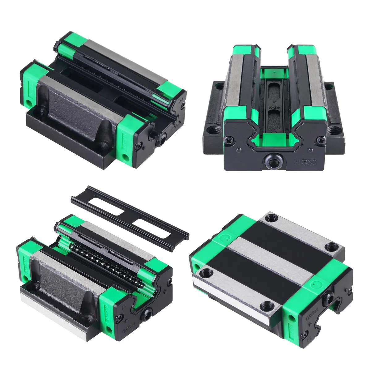 Set di guide lineari, 2 binari lineari HGR20-300 mm, con 4 blocchi scorrevoli HGW20CC + 4 blocchi di limitazione per stampante 3D CNC