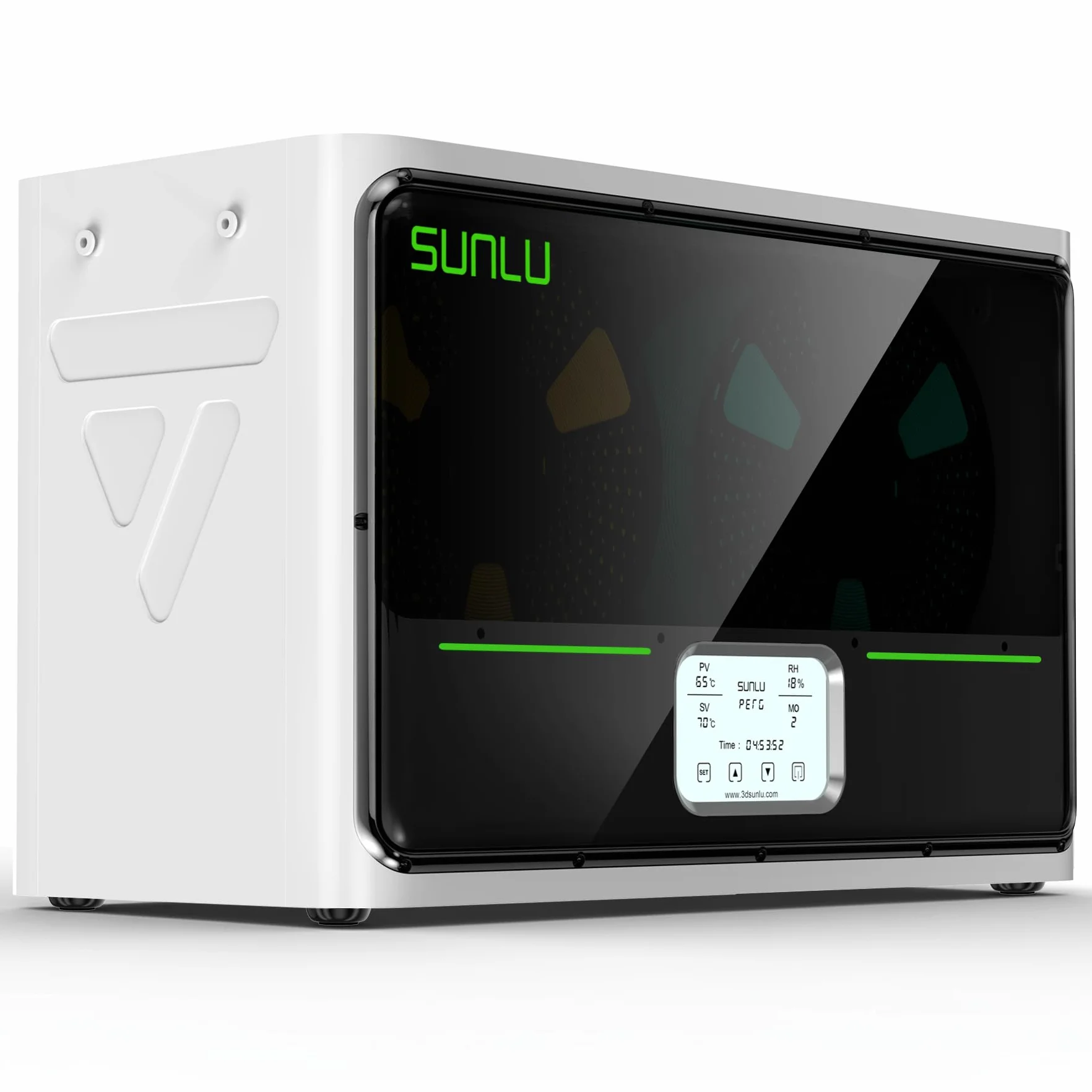 SUNLU Essiccatore Filamento 3D S4, 2024 Nuova Generazione Scatola Asciutta per Filamento Stampante 3D, Grande Volume Dryer, Controllo Auto dell'umidità, Riscaldamento Rapido, Bianco