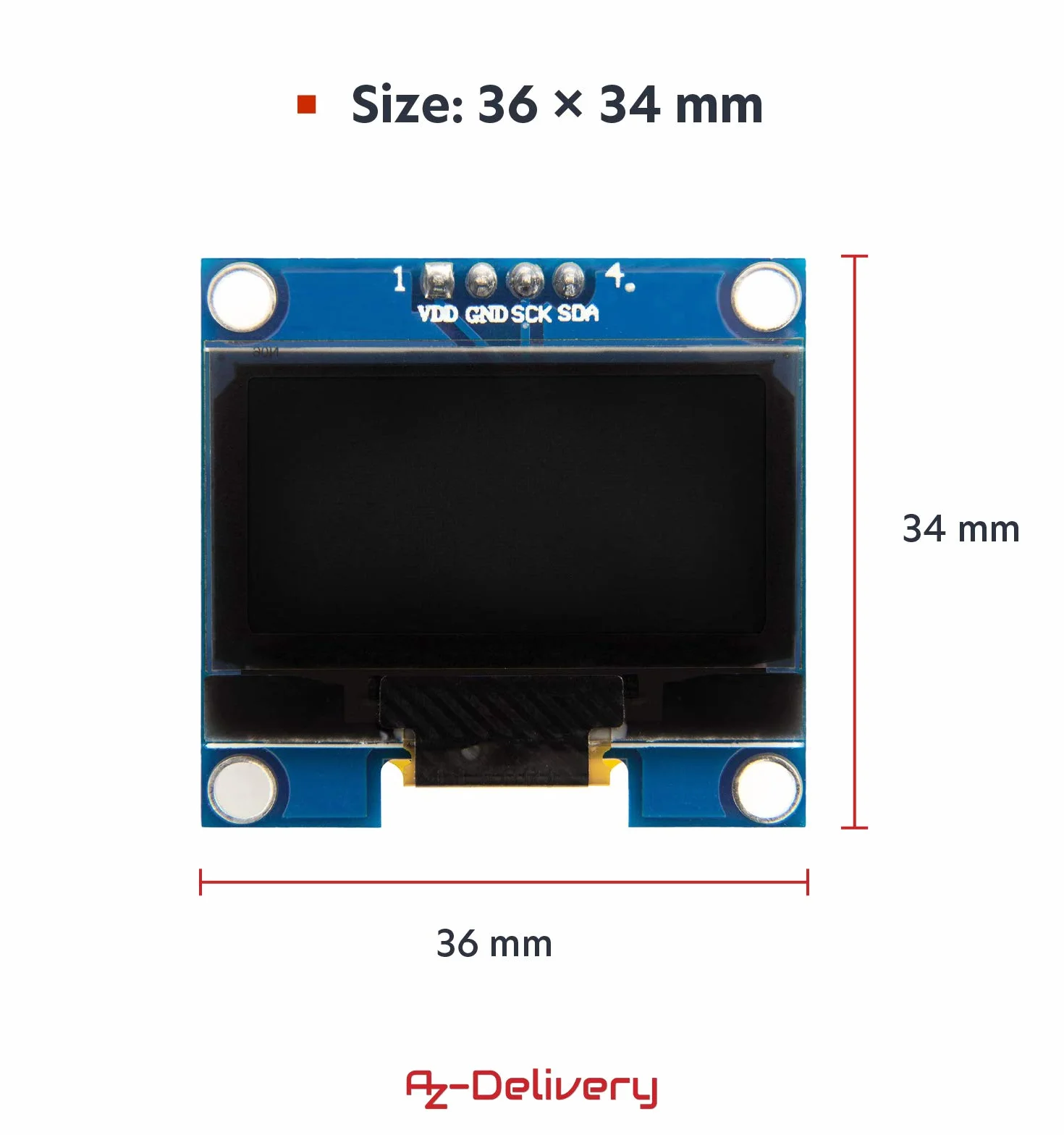 AZDelivery 5 x 1.3 pollici Display OLED I2C SSH1106 Chip 128 x 64 Pixel I2C Modulo di Visualizzazione dello Schermo con Caratteri Bianchi compatibile con Arduino e Raspberry Pi incluso un E-Book!