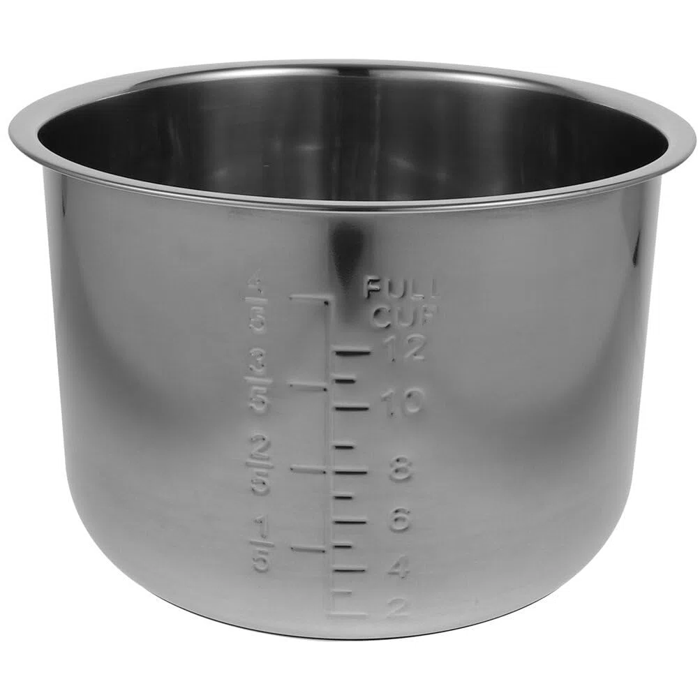Zerodeko Pentola Interna Per Cuociriso 6L in Acciaio Inossidabile 304 Rivestimento Antiaderente Spessore Rinforzato Compatibile Universale Accessorio Per Cucina Domestica