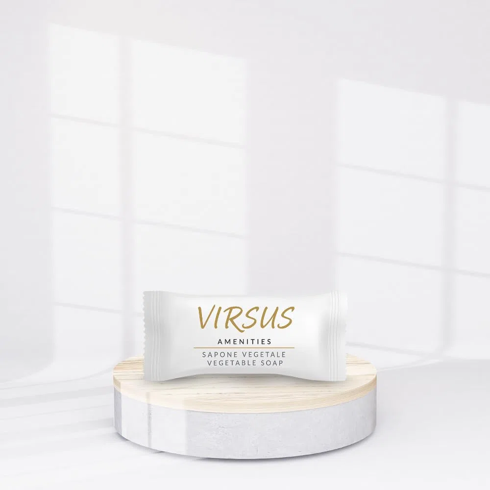 Virsus 500 Saponette monodose peso 9 gr, sapone vegetale monouso saponette profumate in bustina per Albergo Hotel B&B Host Airbnb Linea cortesia