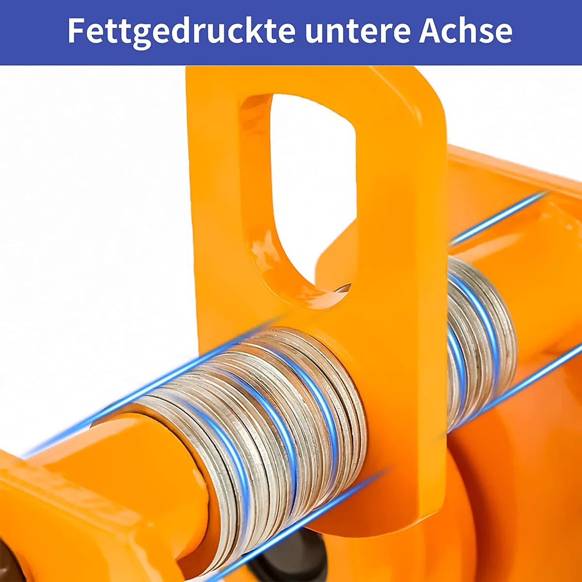 Carrello Manuale per Gru, 1000 kg, Mandrino ad Anello, Carrello Scorrevole per Verricello a Fune, Magazzini e Settori Industriali, 23 x 23,5 x 15,5 cm