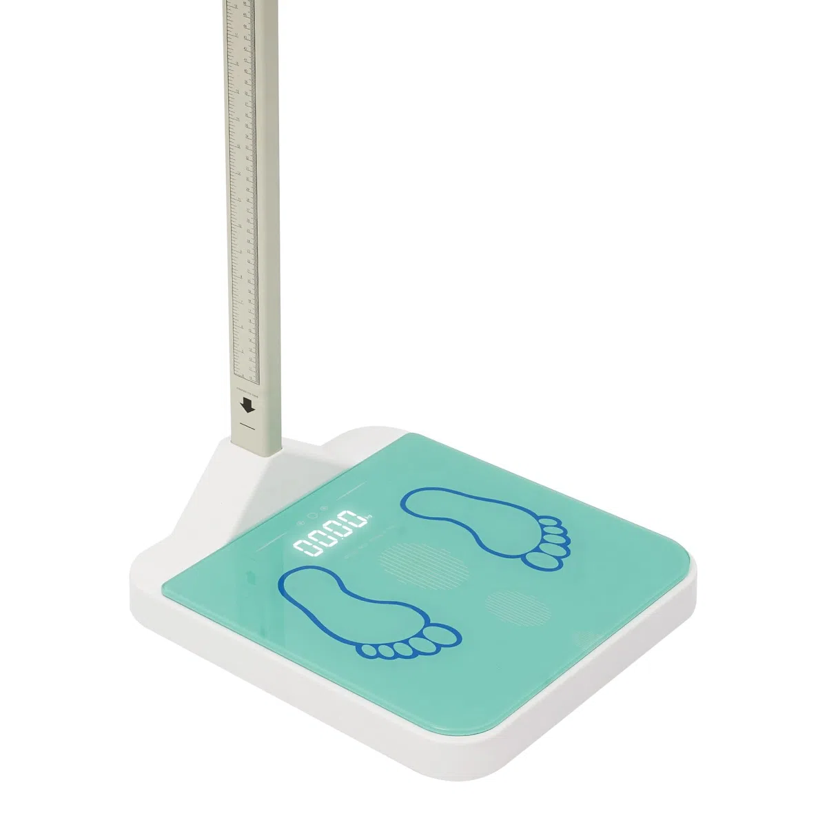 Stadiometro medico digitale, bilancia pesapersone con misurazione, indicatore LED e funzione vocale, 3-180 kg, 10-220 cm, divisione 0,05 kg, precisione 0,1 cm, per cliniche, palestre, scuole