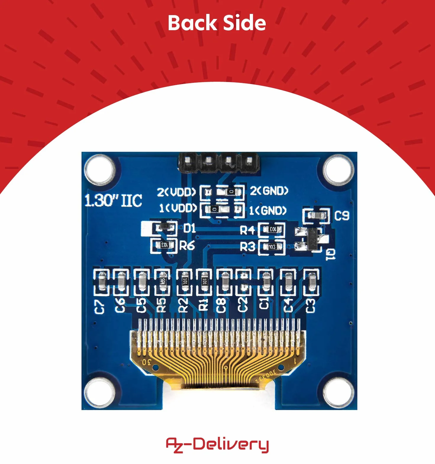 AZDelivery 5 x 1.3 pollici Display OLED I2C SSH1106 Chip 128 x 64 Pixel I2C Modulo di Visualizzazione dello Schermo con Caratteri Bianchi compatibile con Arduino e Raspberry Pi incluso un E-Book!