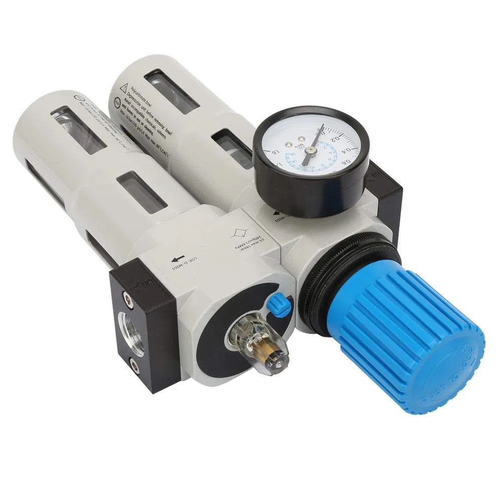 Regolatore di pressione del filtro dell'aria, FRC-1/2-MIDI G1/2"Filtro compressore d'aria Trappola separatore acqua olio con manometro regolatore, quadrante scala pressione
