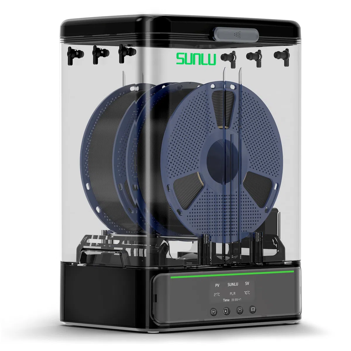 SUNLU Essiccatore Filamento 3D SP2 e Scatola di Stoccaggio del Filamento, 2 Bobine Filament Dryer, 70℃ Massima Temperatura con 360° Riscaldamento, Essiccatore Filamento Stampante 3D per PLA PETG TPU