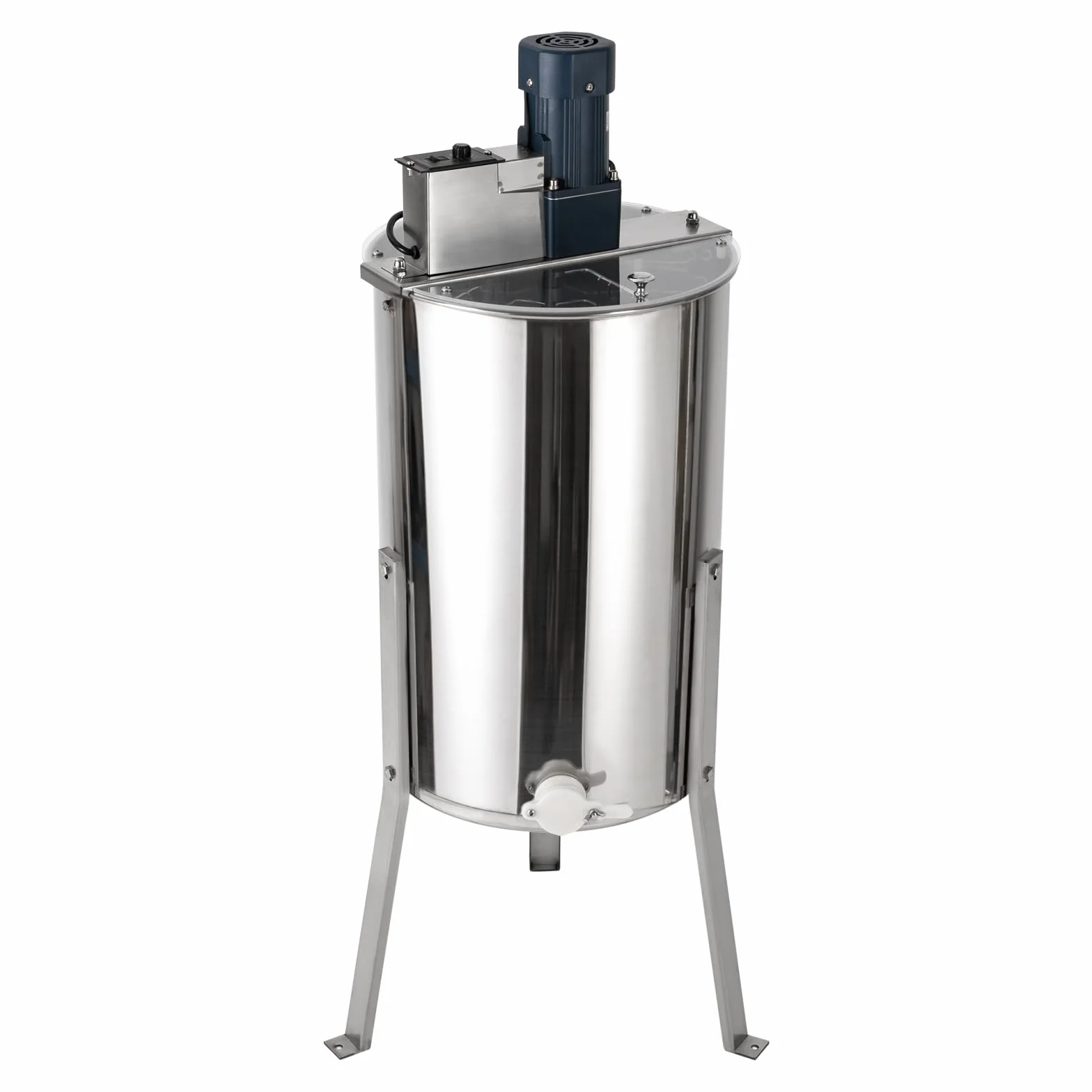Estrattore di miele centrifuga manuale in acciaio inox per case, basi di allevamento, fattorie, pascoli, argento 38*60CM
