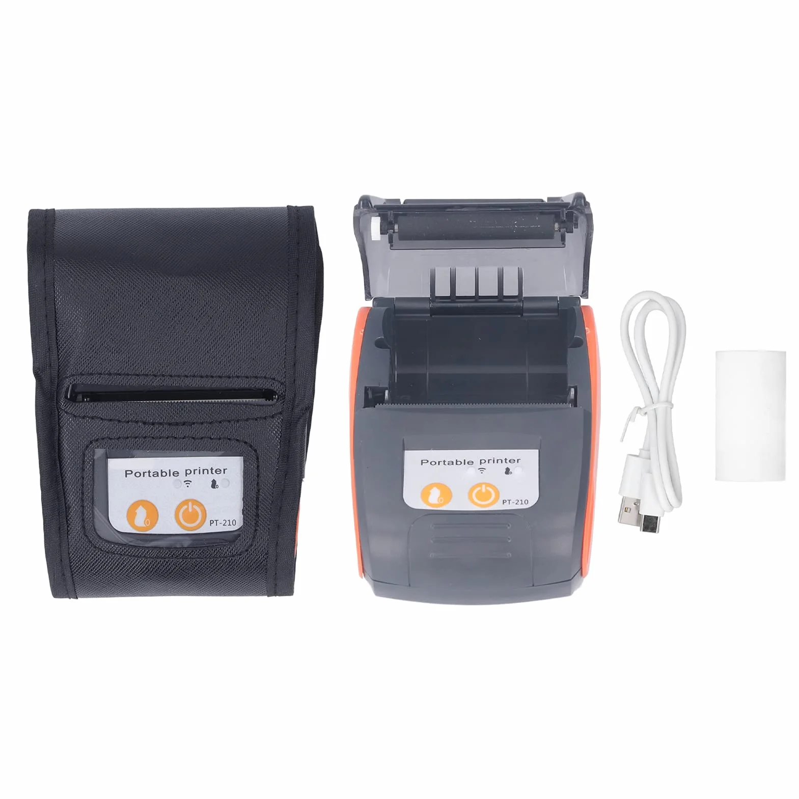 Fafeicy Stampante Termica Tascabile Bluetooth per Ricevute 90mm/s 203 DPI Portatile con Custodia Batteria 1500mAh