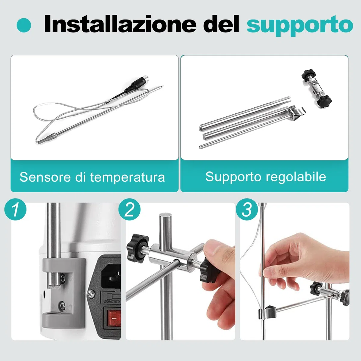 JOANLAB Mantello Riscaldante Magnetico da 1000ml, Agitatore Magnetico da Laboratorio Termostato 350W, Display Digitale, Sonda Temperatura e Timer