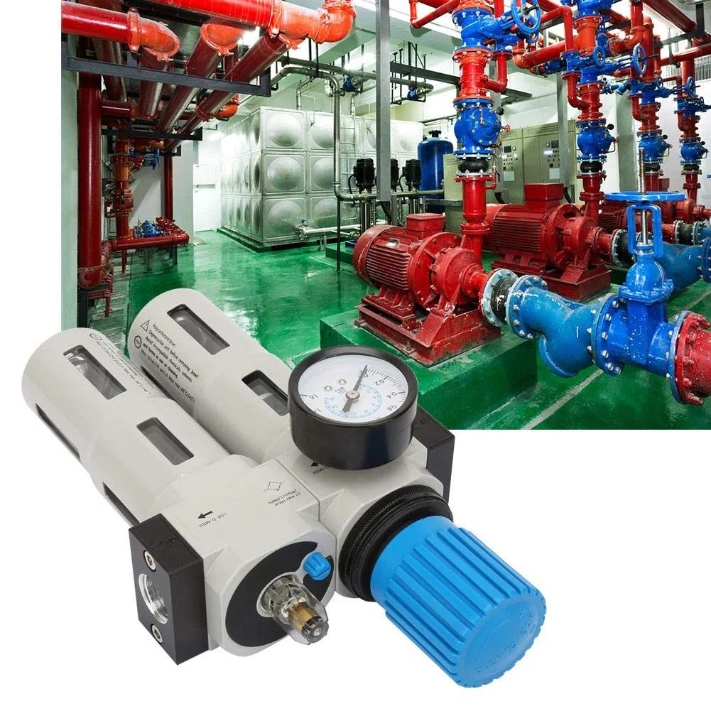 Regolatore di pressione del filtro dell'aria, FRC-1/2-MIDI G1/2"Filtro compressore d'aria Trappola separatore acqua olio con manometro regolatore, quadrante scala pressione