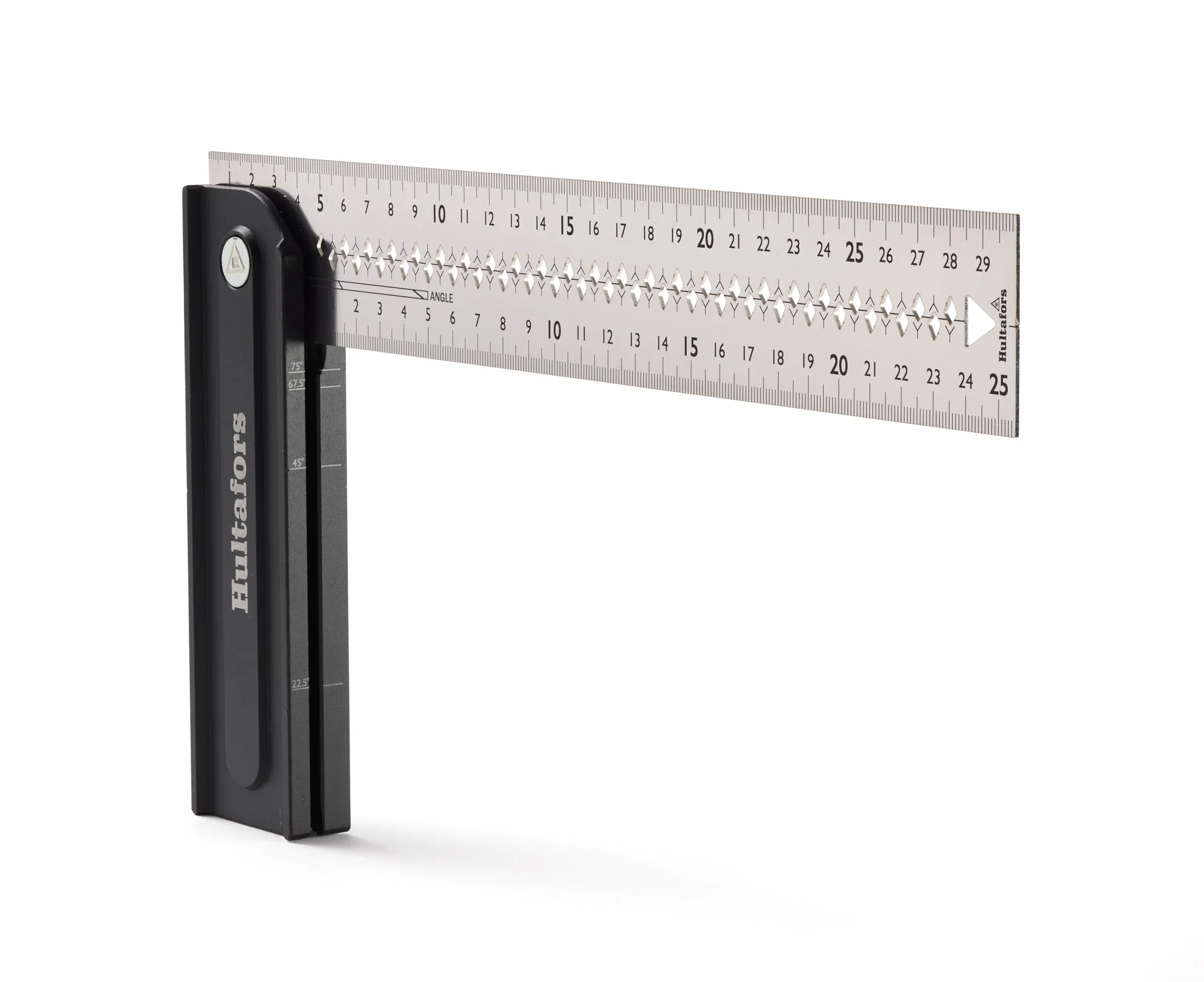 Angolo di inclinazione regolabile in alluminio di Hultafors I 300 mm x 45 mm, angolo pieghevole con determinazione a 45°, 90°, 135° e 270°, Made in EU, con tacche di taglio e linea centrale I 253120