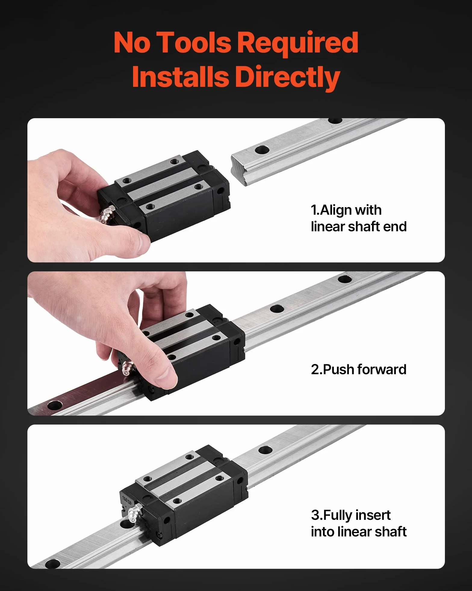 VEVOR Kit Guida Lineare HGR20 2 pezzi da 2000 mm, Guide Lineari 4 Blocchi di Scorrimento con Cuscinetti, Kit Antiruggine per Fai da te, Router CNC, Torni, Fresatrici, Stampanti 3D