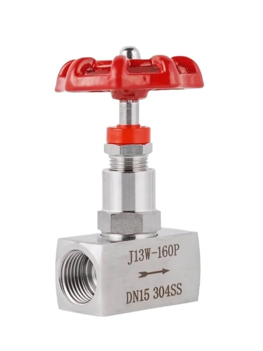 Valvola a globo ad alta pressione con ago da 1/4" 3/8" 1/2" 3/4" 1" J13-160P Valvola a spillo con filettatura interna BSP in acciaio inossidabile(1")