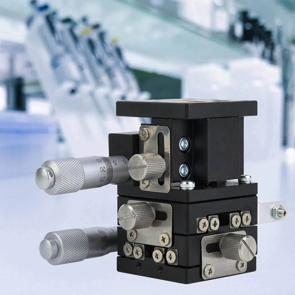 Fase lineare, LD40-LM 3 assi XYZ 40x40mm Piattaforma di spostamento manuale Piattaforma di rifilatura in lega di alluminio Cuscinetto Tavolo scorrevole