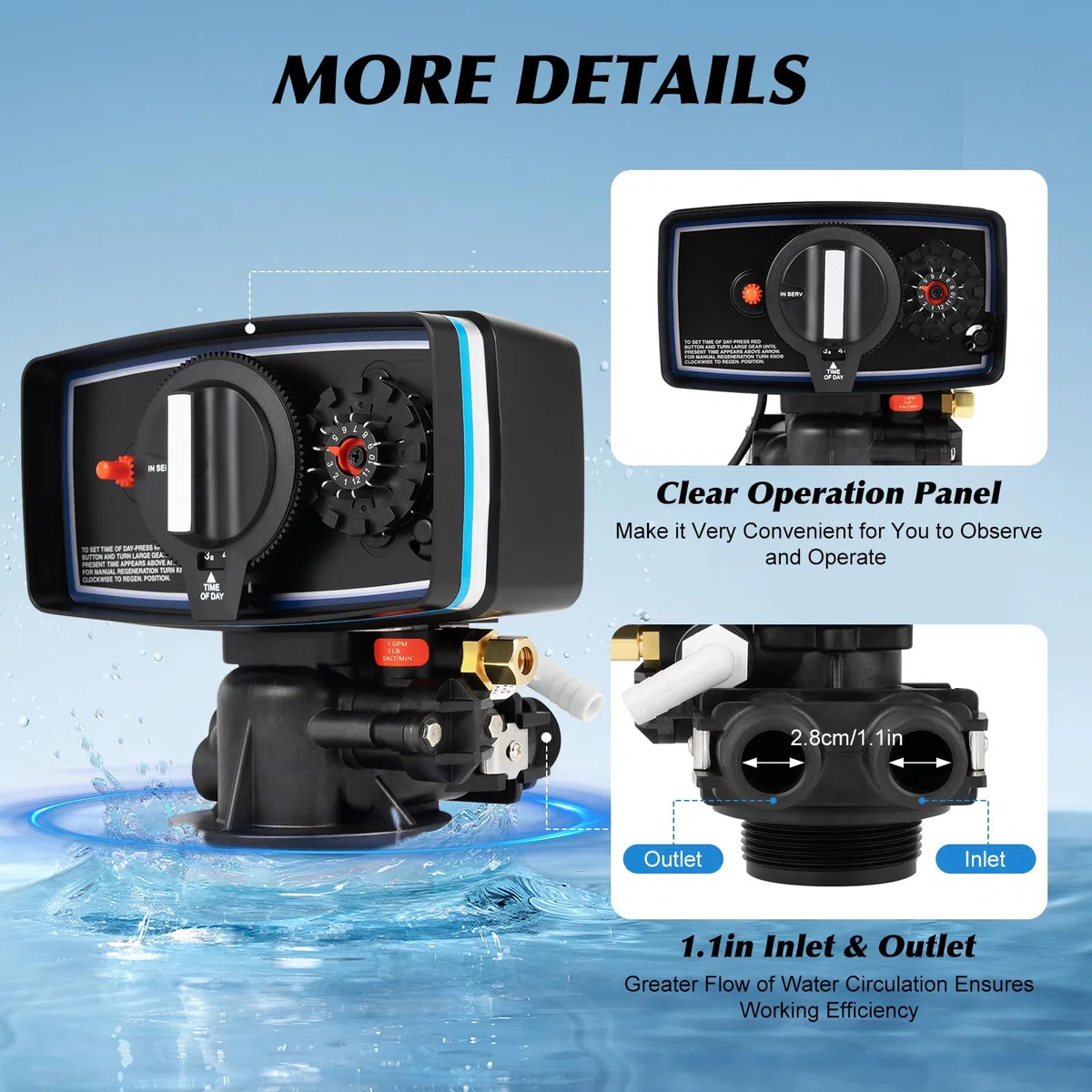 Valvola di Controllo 'addolcitore d'Acqua for Tutta la casa da 110 V 5600 Valvola di Controllo 'Orologio del Timer della valvola 'addolcitore d'Acqua da 12 Giorni Testa di controlavaggio for Serbatoi