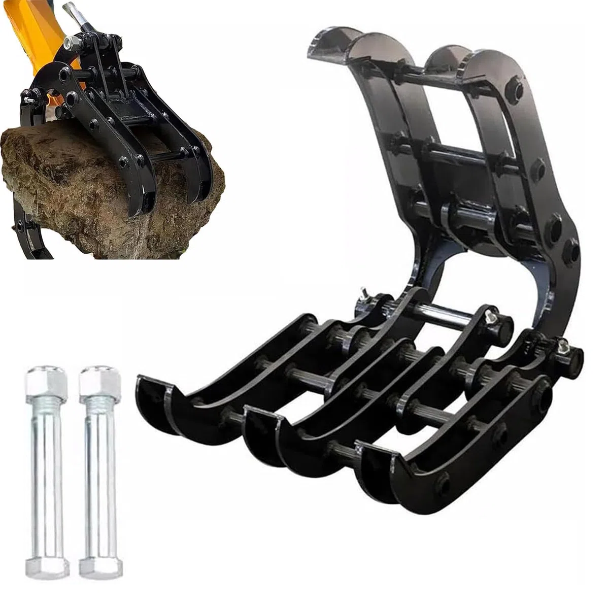 Pinza per legno per escavatore posteriore largo,pinza per miniescavatore,accessori per escavatori,per movimentazione rocce,presa tronchi,bonifica terreni,palificazione