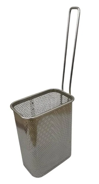 TBR0234 - CESTINO MADE IN ITALY CUOCIPASTA PROFESSIONALE 90X140X185H MM IN ACCIAIO INOSSIDABILE AISI 304 CESTELLO CUOCI PASTA INOX MONO PORZIONE MANICO ACCIAIO