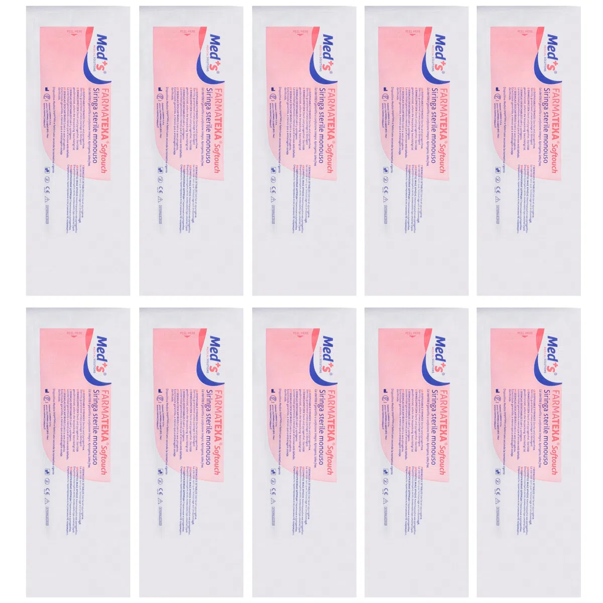 5 Siringhe monouso sterili da 1 ml attacco LUER LOCK - Siringa sterile senza ago