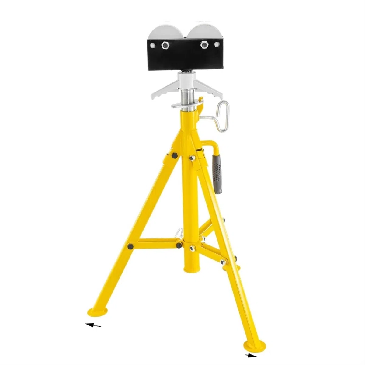 Supporto for tubo con testa a rullo V-Head 2/4 Trasferimento a sfera Treppiede pieghevole Jack 12 pollici Tubo di supporto Strumento bloccato Migliora l'efficienza(1109)