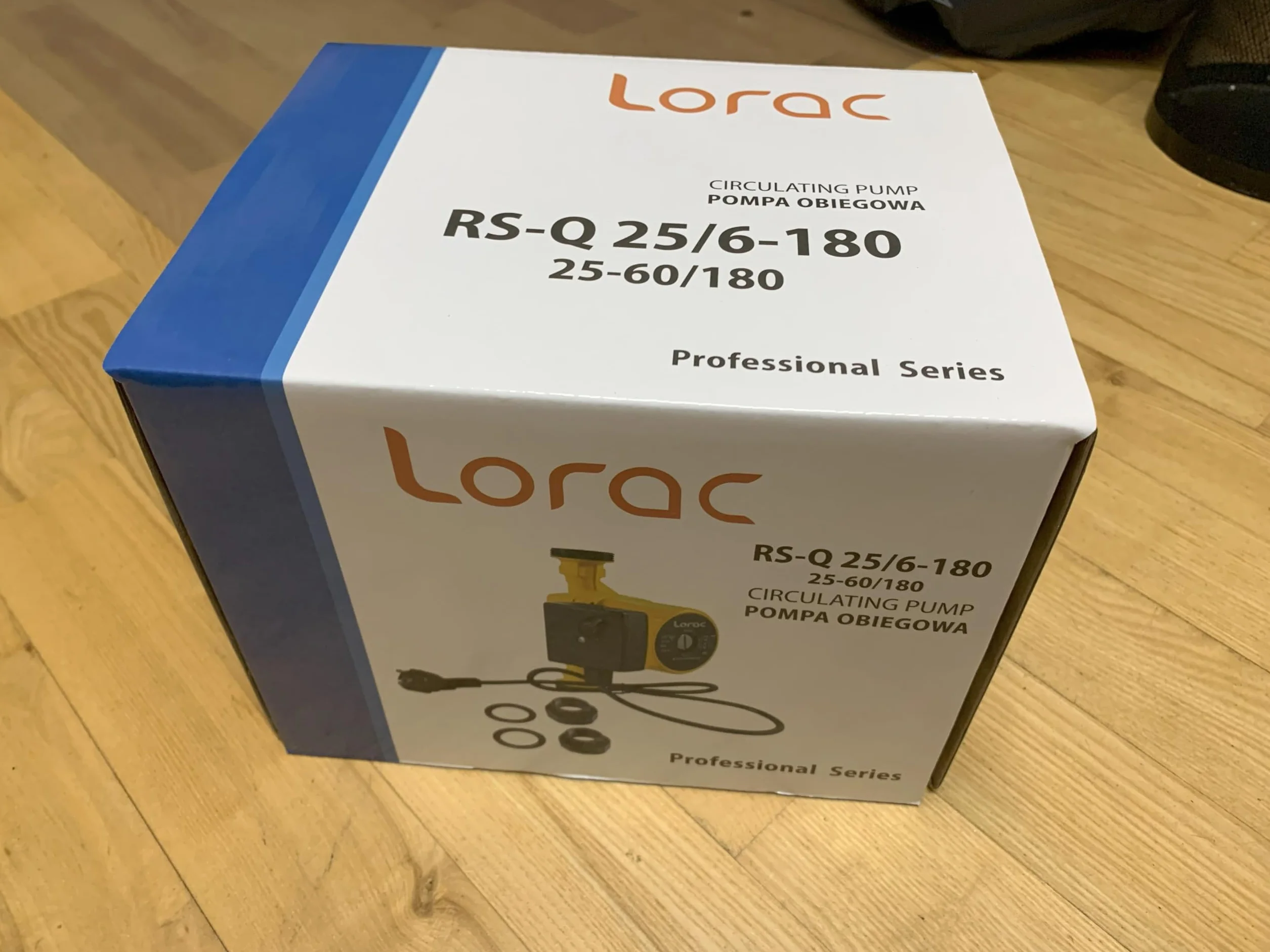 LORAC | Pompa di circolazione 220-240 V, RS-Q 25-60/180, Pompa acqua 3 livelli di potenza, Circolatore riscaldamento domestico e industriale, Booster aumento pressione acqua, IP44