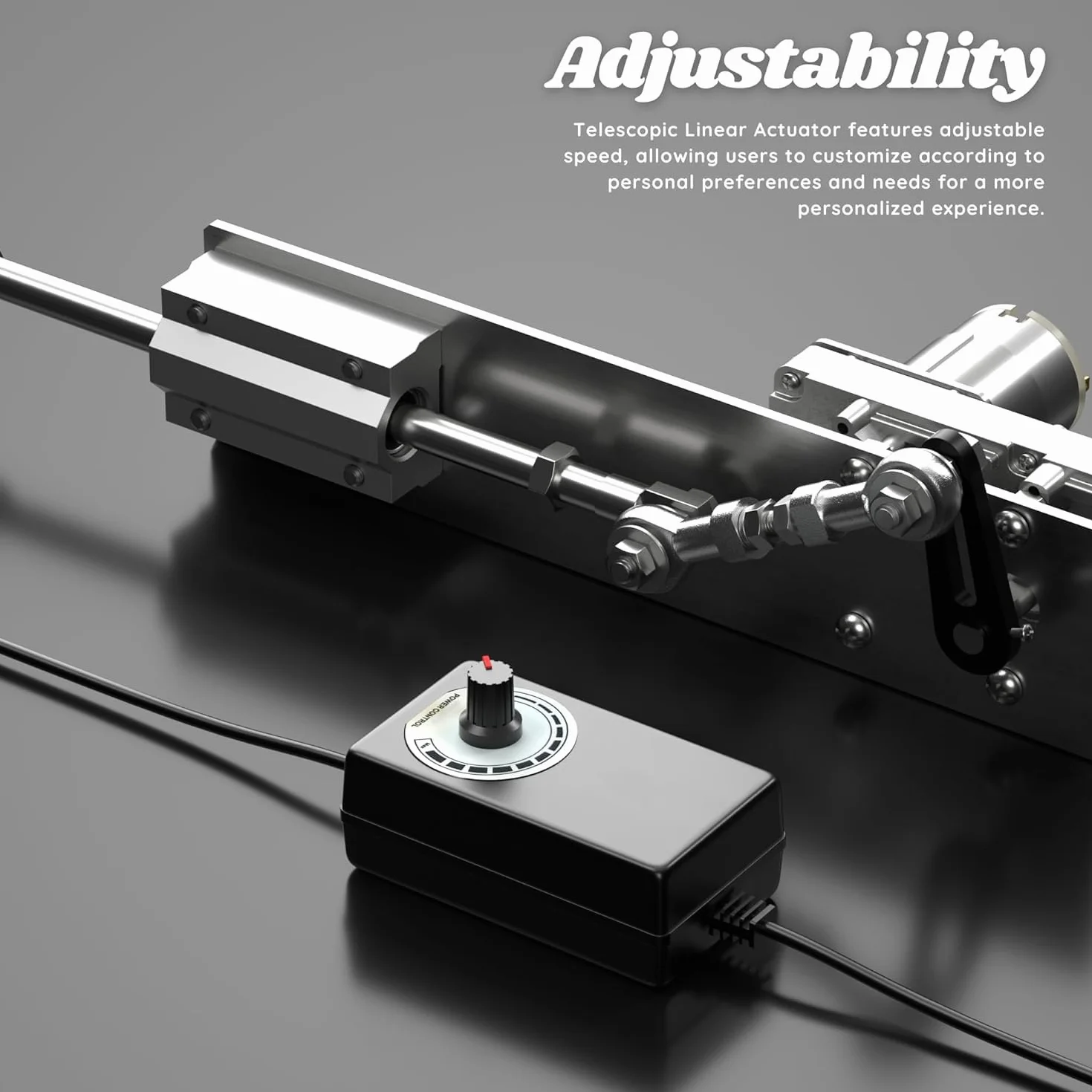 Attuatore Lineare a Pistone Alternativo DC 12V, Motore Lineare Telescopico Regolabile con Regolatore di Velocità, Linear Actuator 95RPM, Motore a Pistone Alternativo Corsa 2-8cm