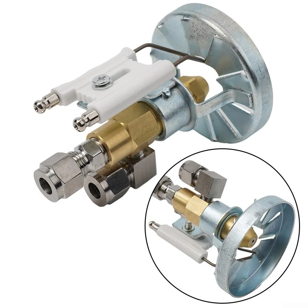 Ugello bruciatore olio esausto sifone in acciaio inox, angolo di spruzzo regolabile, apertura 0 8 mm, adatto per liquidi ad alta viscosità (0,5 mm)