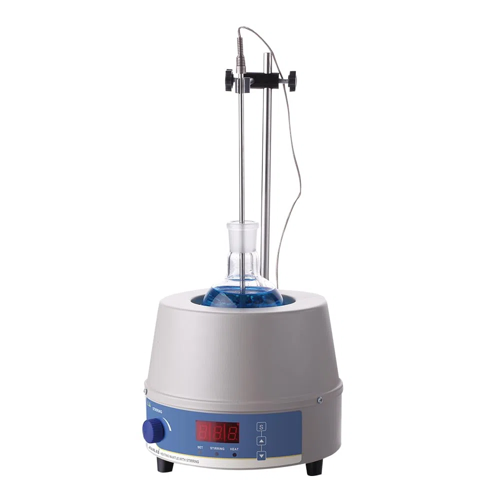 JOANLAB Mantello Riscaldante Magnetico da 1000ml, Agitatore Magnetico da Laboratorio Termostato 350W, Display Digitale, Sonda Temperatura e Timer