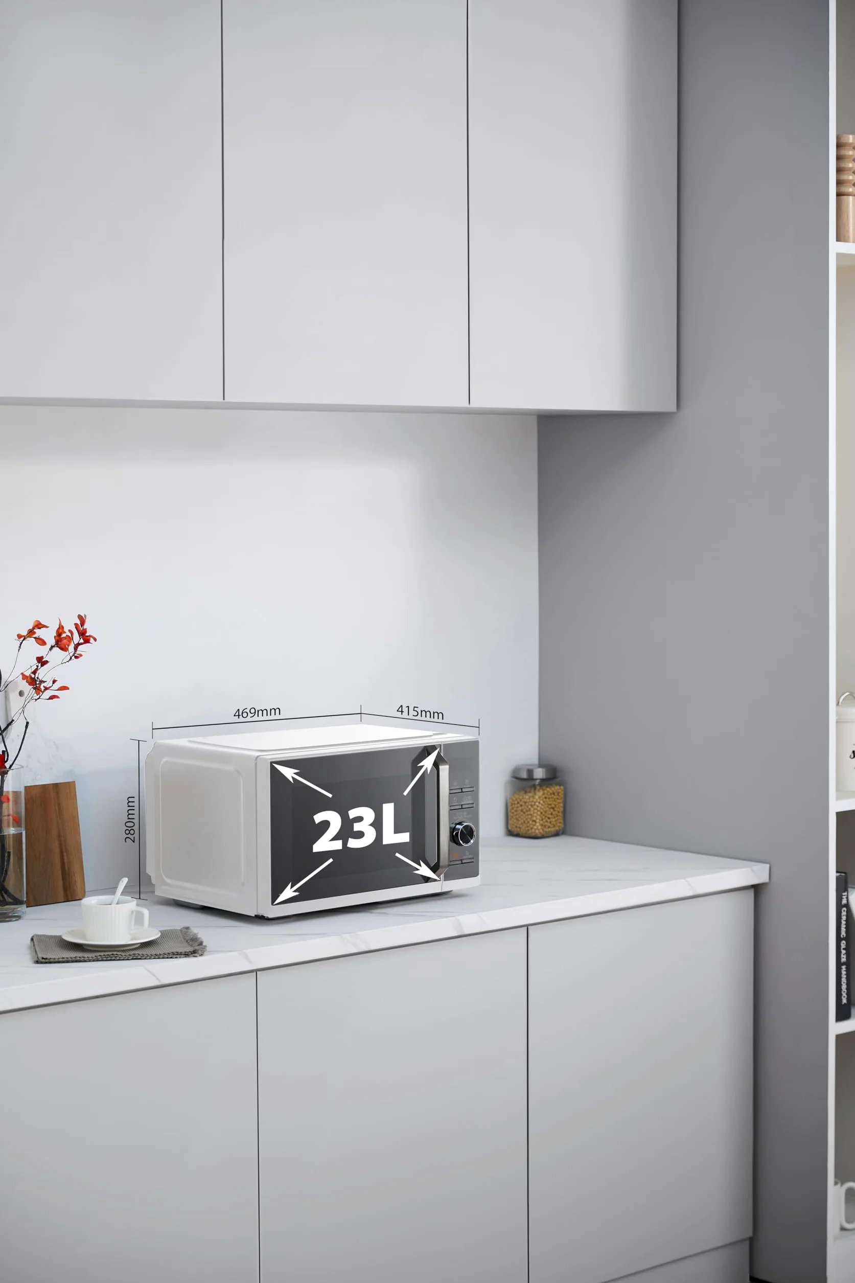 Toshiba Microonde 3 in 1 MW3-SAC23SF(WH) 23 Litri 900 Watt con Grill e Aria Calda Bianco