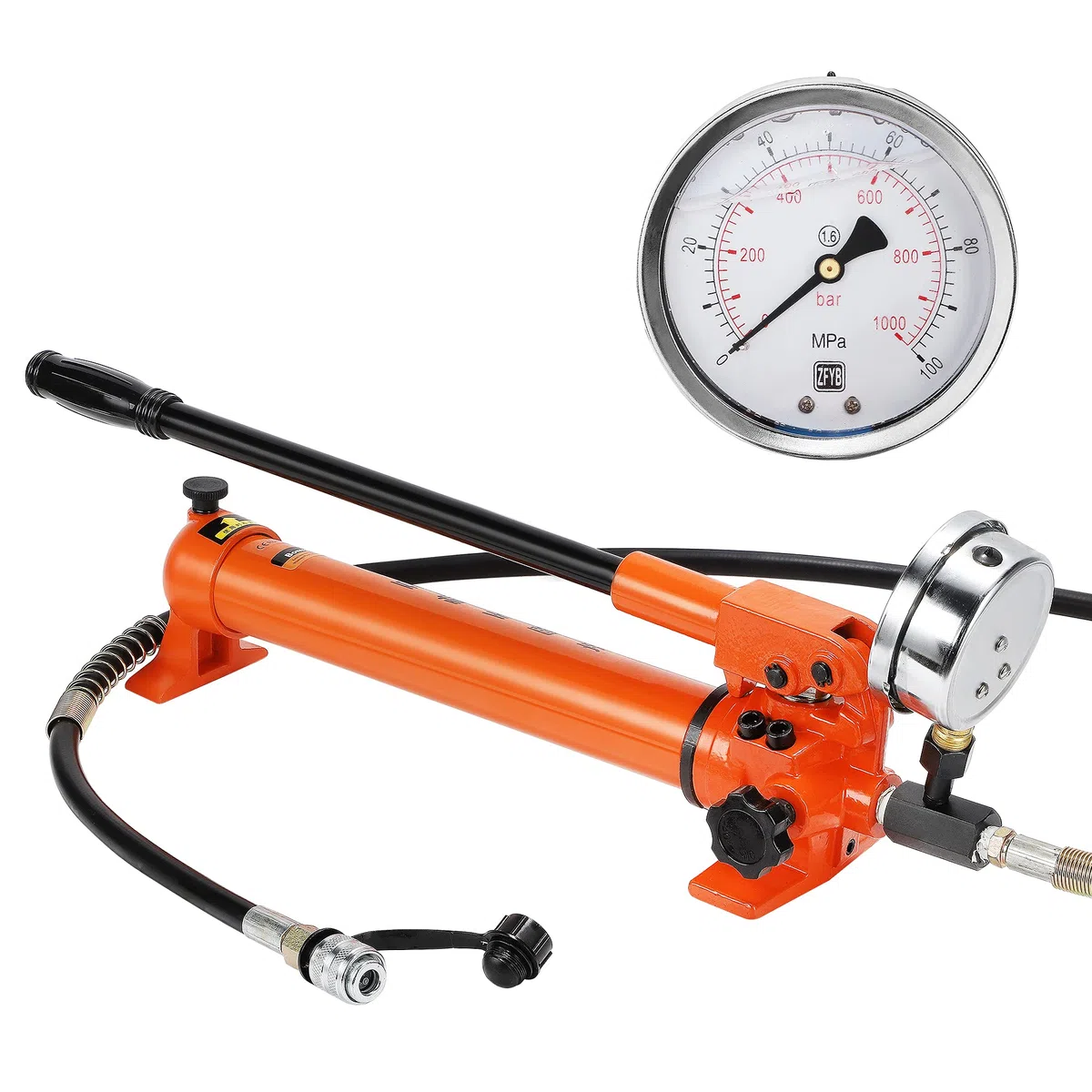 Bonvoisin CP-700 Pompa Idraulica Manuale, con Manometro, Alta Pressione 700kg/cm², Contenuto di Olio 900cc, per Ponti/Edilizia/Macchinari