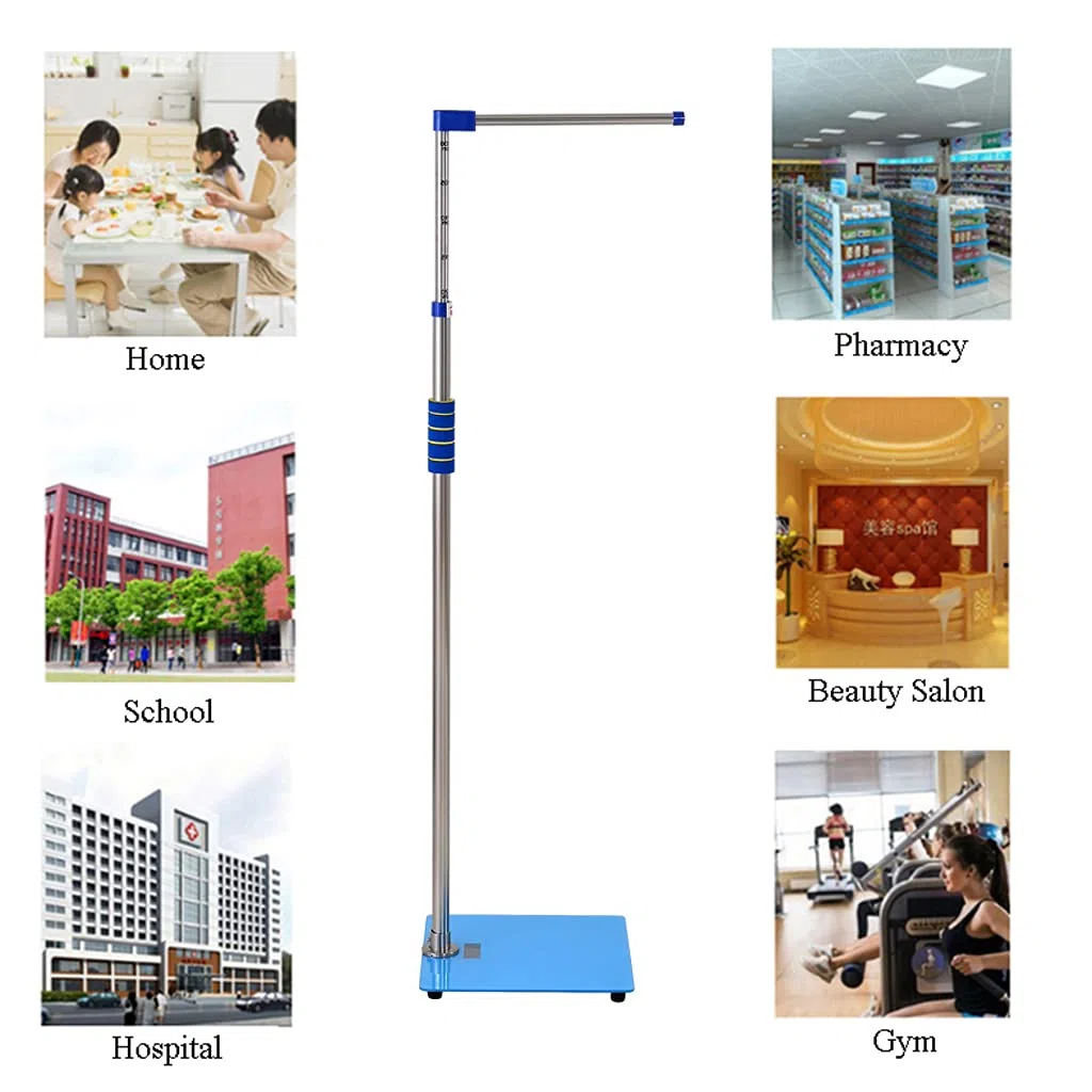 Bilancia A Colonna Meccanica Professionale,USB ricaricabile, Asta Retrattile di Misuratore D'altezza 100cm-190cm, Scala di Precisione in Altezza E Peso,Adatto A Casa, Ospedale, Scuola, Palestra