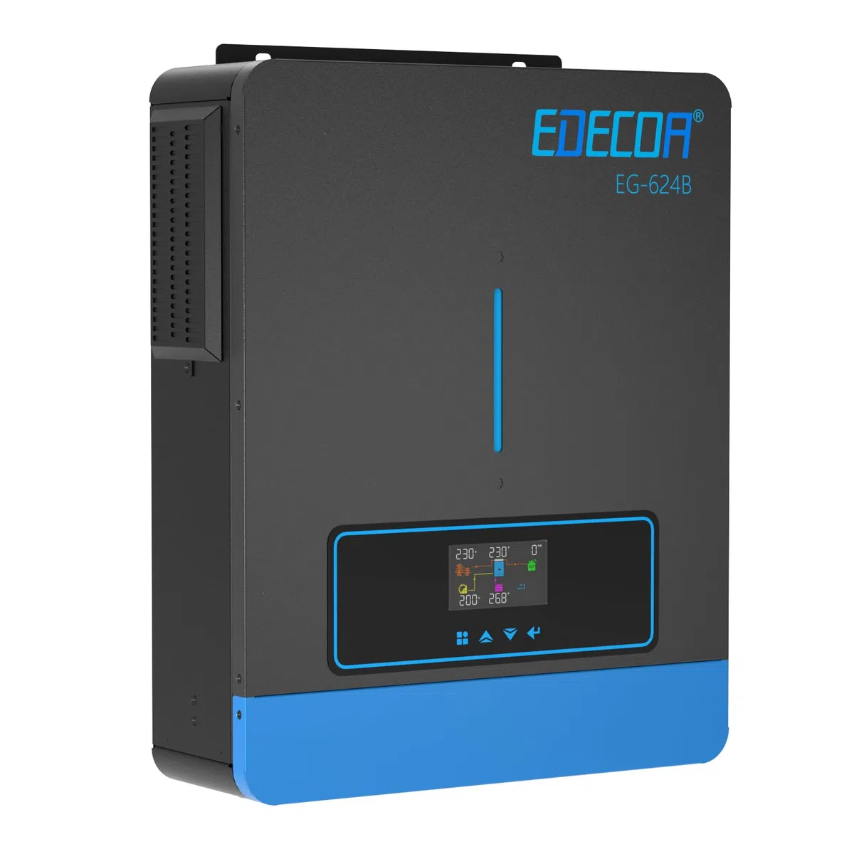 EDECOA Inverter ibrido 6200 W 48 V 230 V caricatore solare MPPT 120 A Pur Sinus 60-500 Vdc Off-Grid BMS Comunicazione Caricabatterie Priorità di rete Regolatore di carica solare (compatibile con WiFi)