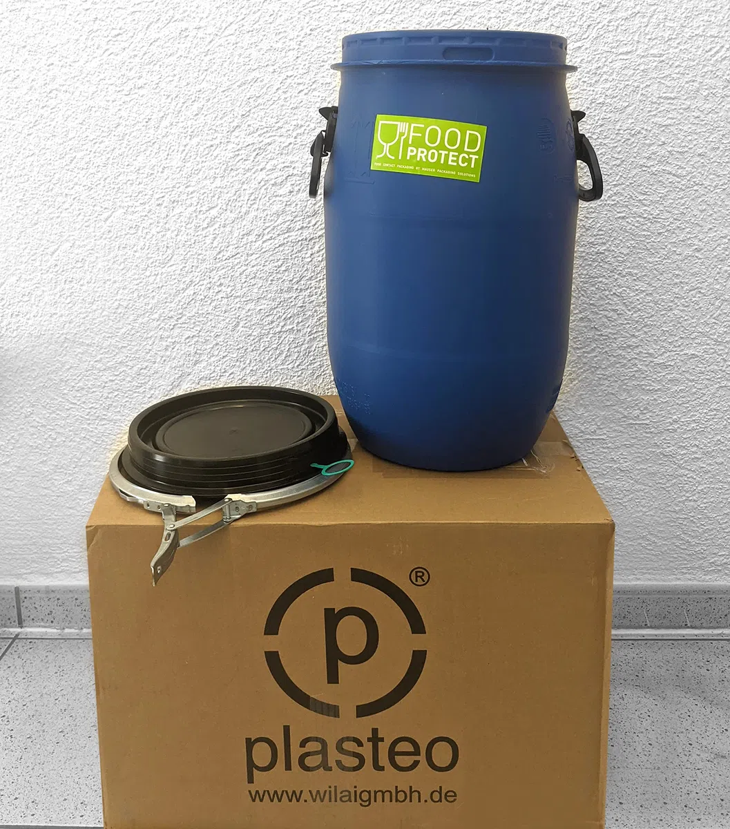 plasteo 2 barili di fermentazione da 30 litri, in plastica, ermetici, impilabili, per alimenti, approvazione FDA, approvazione ONU, marchio di qualità IKG