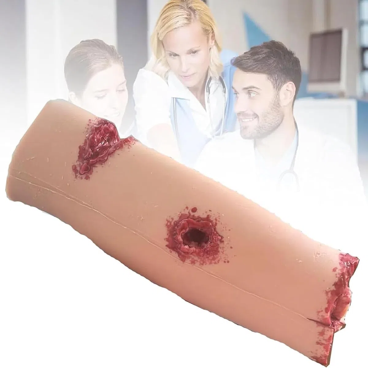 Allenatore per imballaggi per ferite, modello traumatologico con 4 ferite simulate, kit di allenamento Stop The Bleed, riutilizzabile per addestramento di primo soccorso e uso militare