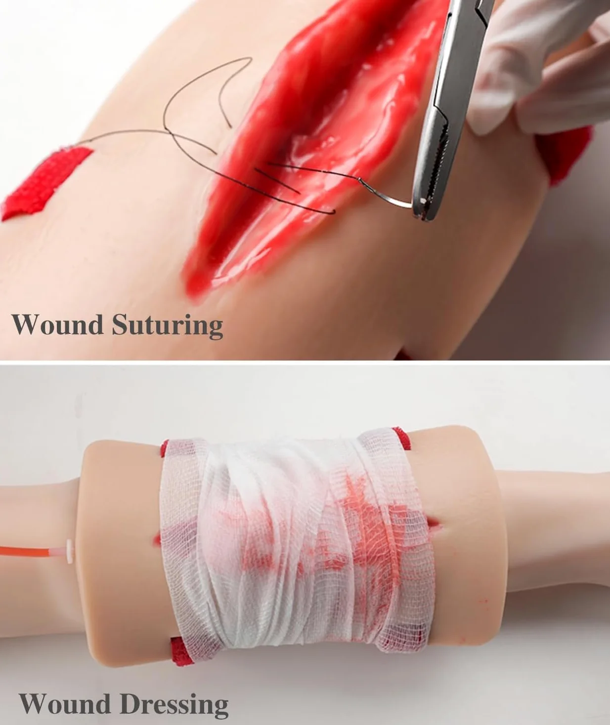 2Pcs Wound Packing And Tourniquet Simulator, Bleed Control Tourniquet Trainer Models, Suturing Model, Stop The Bleed Training Kit for Medical Classes, Hemostasis First Aid Practice