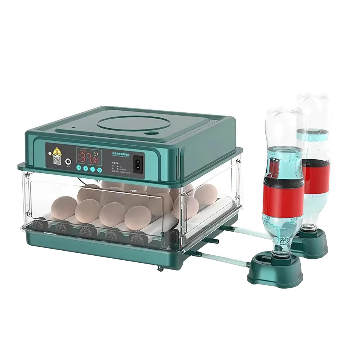 Incubatrice completamente automatica, 10/15/24/36 uova con rotazione automatica delle uova e umidificazione automatica, macchina da cova completamente automatica per uova di gallina, quaglia e uova di