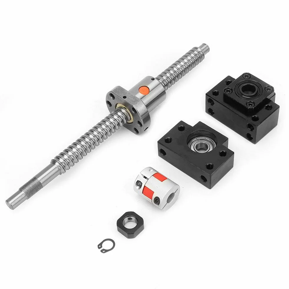 SFU1605 Set di viti a ricircolo di sfere 250 mm Vite a ricircolo di sfere in acciaio inossidabile e dado e supporto BKBF12 e accoppiamento 6, 35 * 10 mm per macchina CNC