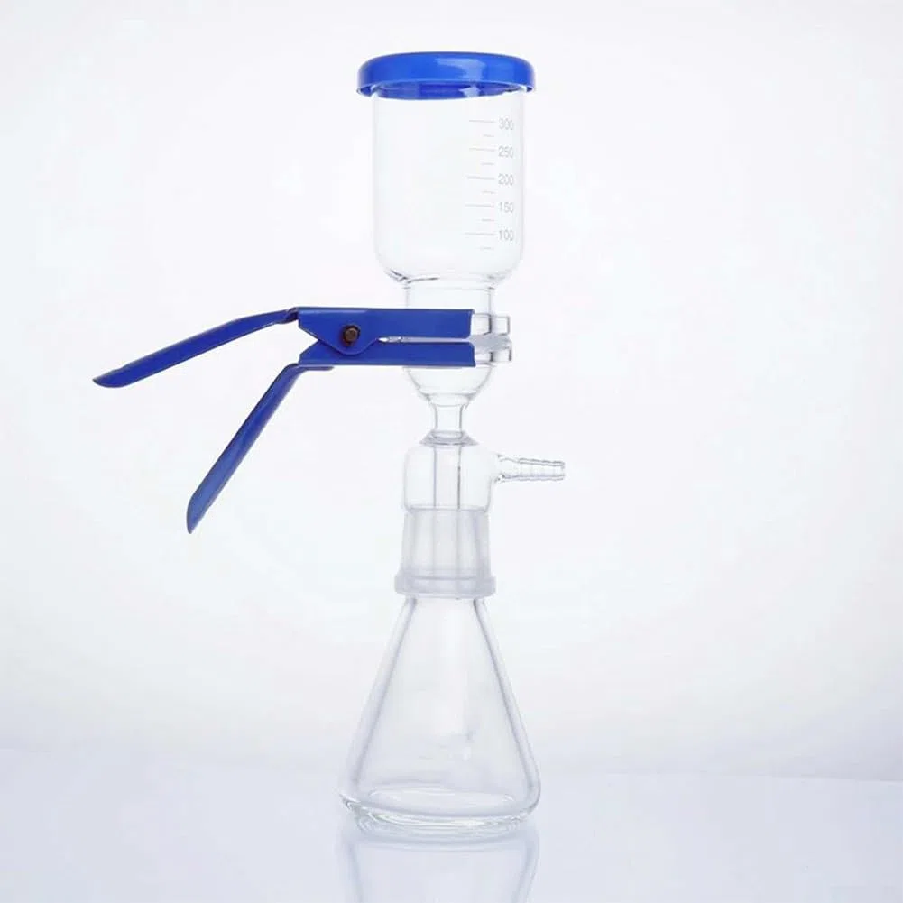 Unità di filtrazione sotto vuoto da laboratorio Apparecchiatura filtrante in vetro Unità di filtrazione sotto vuoto 1000 ml Boro3.3 Bottiglia filtrante da laboratorio in vetro con testa