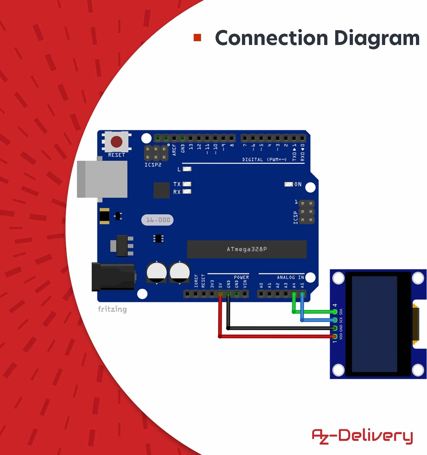 AZDelivery 5 x 1.3 pollici Display OLED I2C SSH1106 Chip 128 x 64 Pixel I2C Modulo di Visualizzazione dello Schermo con Caratteri Bianchi compatibile con Arduino e Raspberry Pi incluso un E-Book!