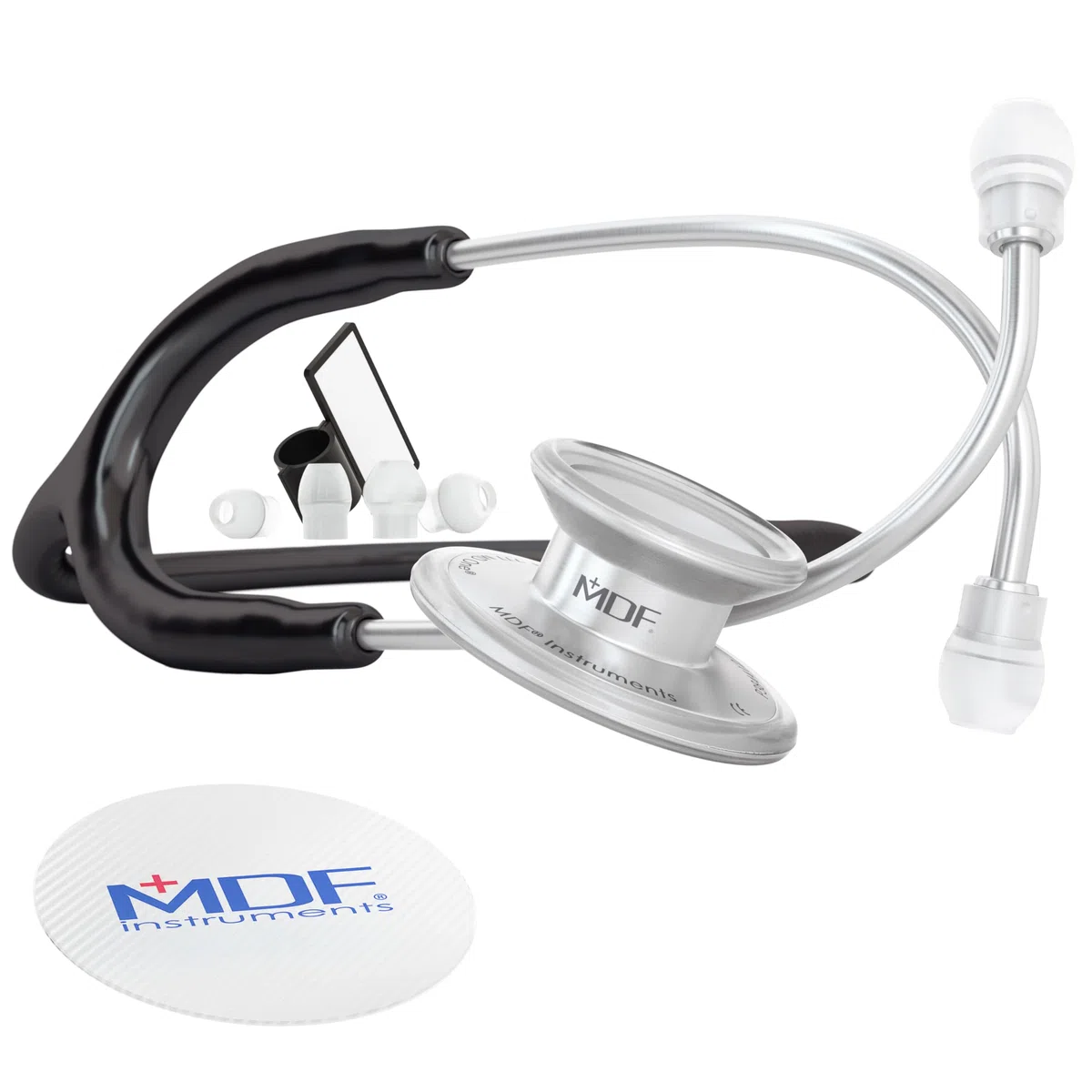 MDF Instruments, MD One Epoch Premium Titan Stetoscopio a doppia testa,Nero/Argento,MDF777T/11