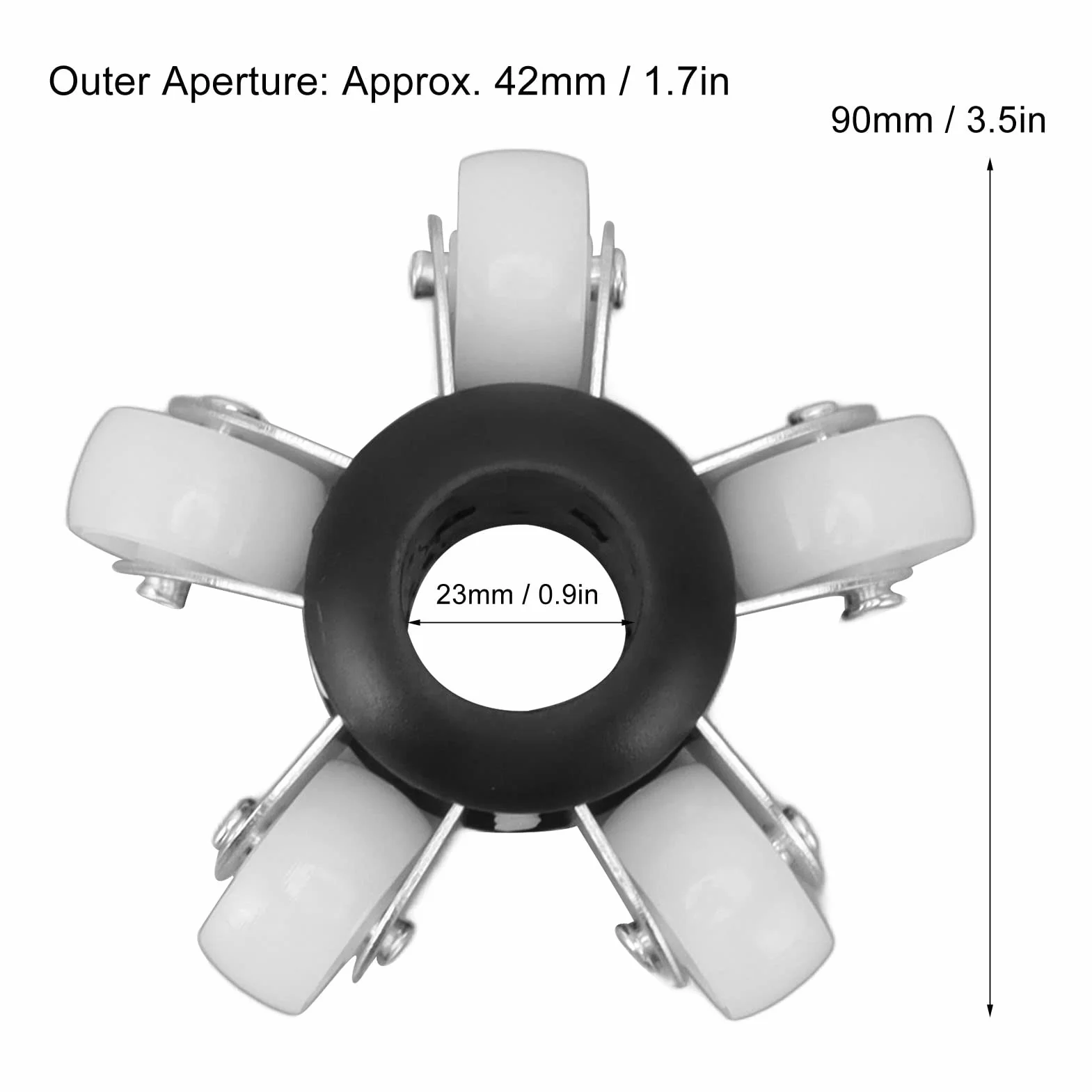 Ruote Durevoli da 90 Mm per Telecamera per Ispezione Tubi da 23 Mm Accessorio Essenziale per Telecamera per Ispezione Condotte Fognarie Ruote Sostitutive per Telecamera per