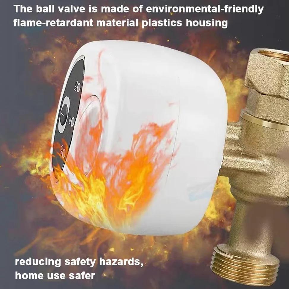 Valvola a sfera WiFi intelligente, valvola di spegnimento automatico dell'acqua, supporta il controllo app, 3 modalità di temporizzazione, allarme perdite di acqua e gas, compatibile con assistente