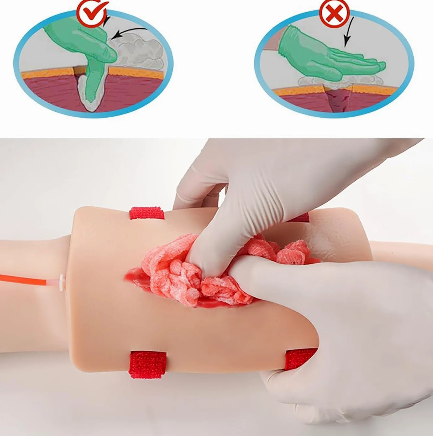 2Pcs Wound Packing And Tourniquet Simulator, Bleed Control Tourniquet Trainer Models, Suturing Model, Stop The Bleed Training Kit for Medical Classes, Hemostasis First Aid Practice