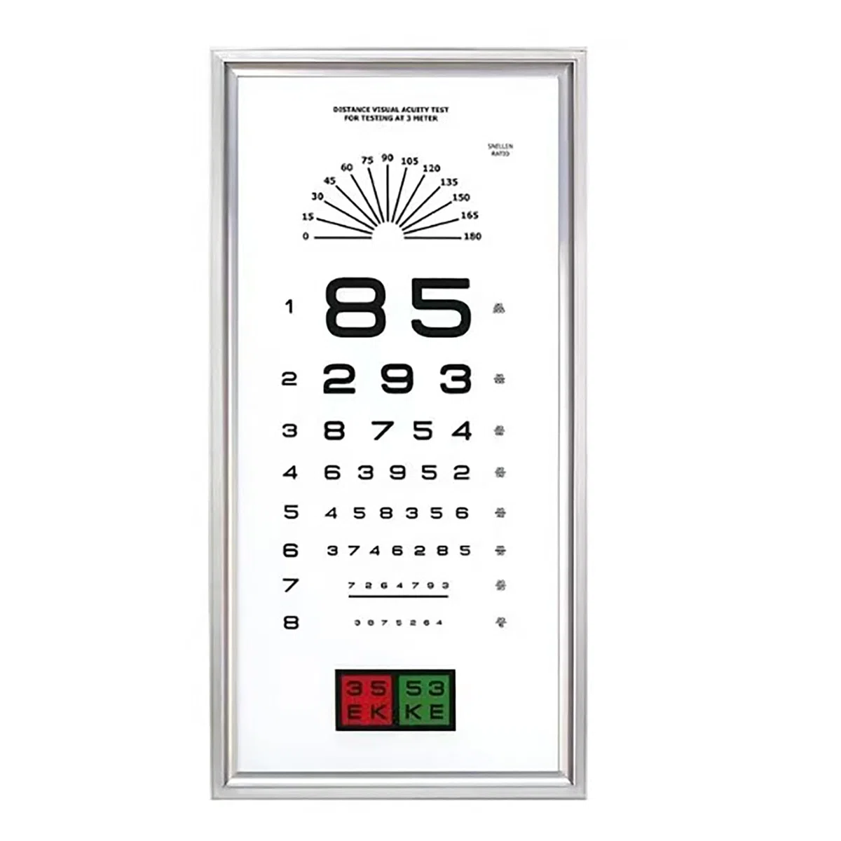 Grafico di acuità visiva a LED con telecomando, distanza 2.5/5M, stampa UV HD per l'esame oculistico della scuola dell'ospedale