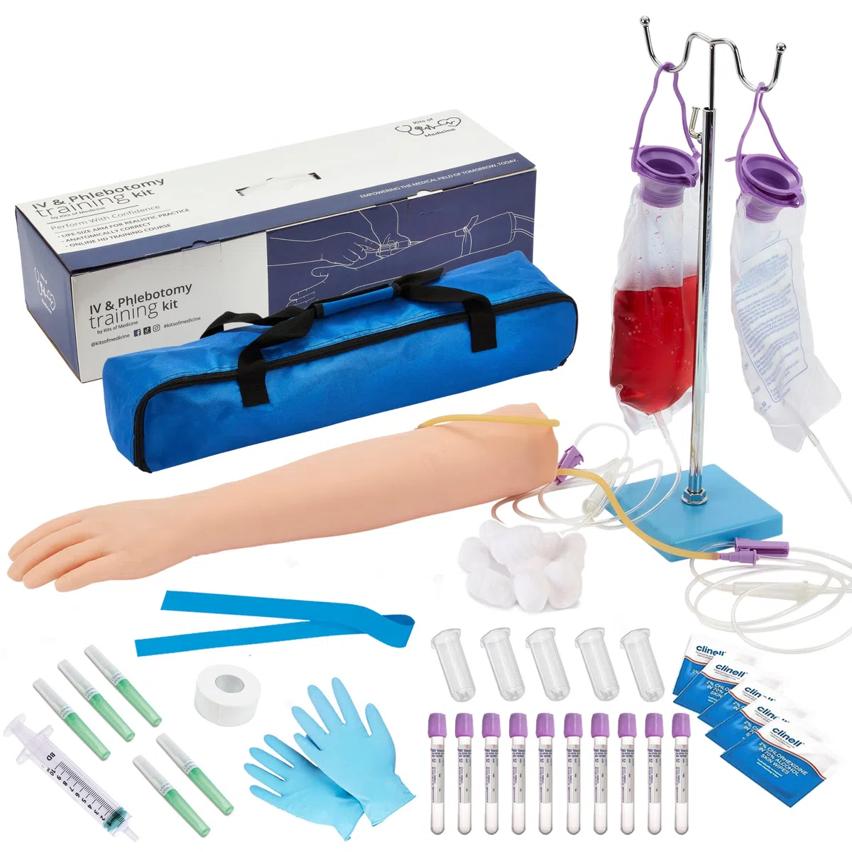Kit di Flebotomia | Kit per la pratica della flebotomia al braccio, Venipuntura, Flebo | Regali perfetti per studenti in medicina e infermieristica per la pratica della flebotomia | PER USO EDUCATIVO