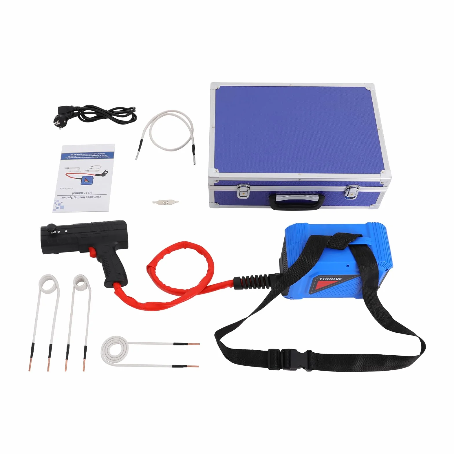 Riscaldatore a induzione, per auto, 1800 W, a induzione, 800 ℃, a induzione, per auto, con 4 bobine di riscaldamento, a induzione