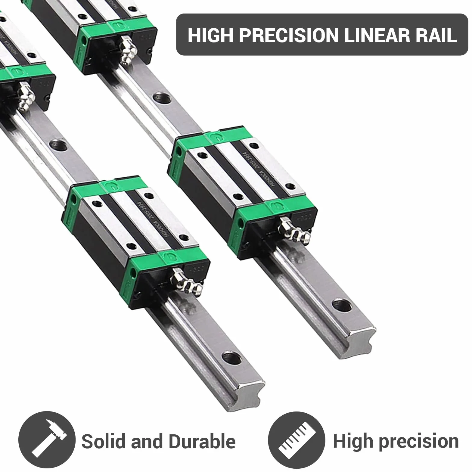 HGR15 - Binario lineare da 1500 mm, 2 guide lineari con 4 blocchi di scorrimento HGH15CA da 15 mm, set di scorrimento lineare per stampanti 3D fai da te e macchine CNC