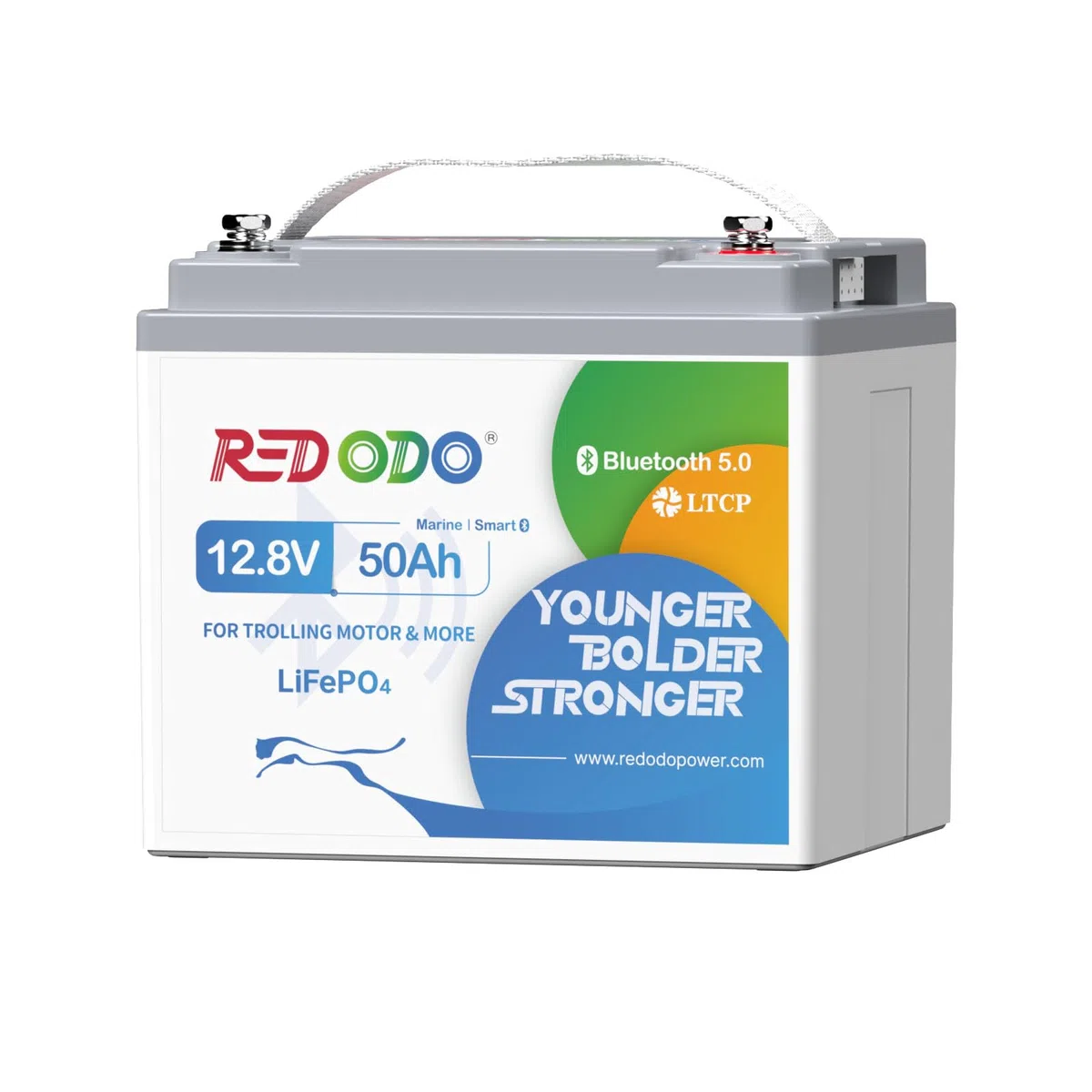 Redodo 12V 50Ah(1 PACK) Batteria LiFePO4 640Wh Batteria Litio con Bluetooth Resistente all'Umidità e alle Basse Temperature Protezione BMS Avanzata Ideale per Motori di Pesca a Traina
