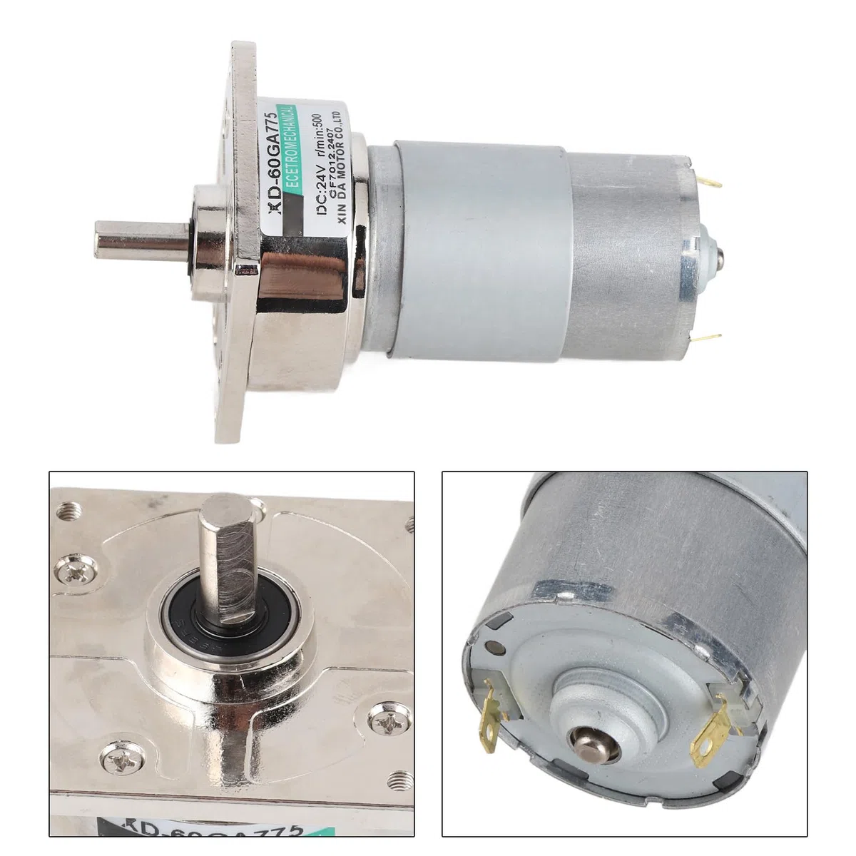 DC12V / 24V 35W Mini DC Motoriduttore a velocità regolabile in metallo Grande coppia motore CW/CCW(24V 500rpm)